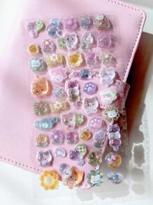 1pc 3D Cartoon Animal Waterproof Transparent Crystal Decorative Sticker, Can Decorate Stationery, DIY Phone Cases, Laptops,School Supplies,Back To School