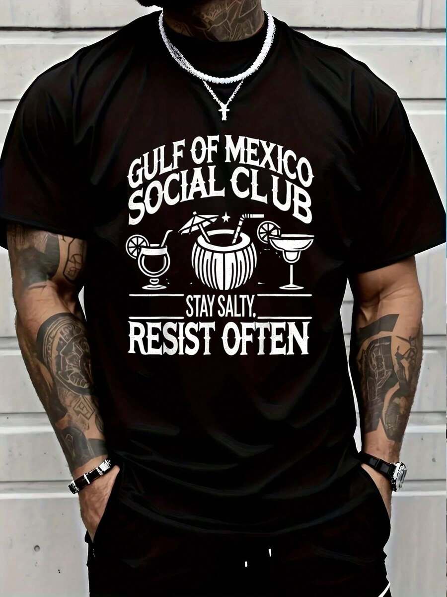 Camiseta gráfica progresista liberal de resistencia a menudo, ropa de verano, camisas de hombre, ropa de calle - Negro - Ver 1