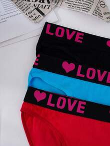 12 Pcs  Cotton Women's Briefs, Comfortable And Breathable, Solid Color Letter Waist Design, Gathered Hip, Multi-Color Daily Options. - 12pcs - 查看 10