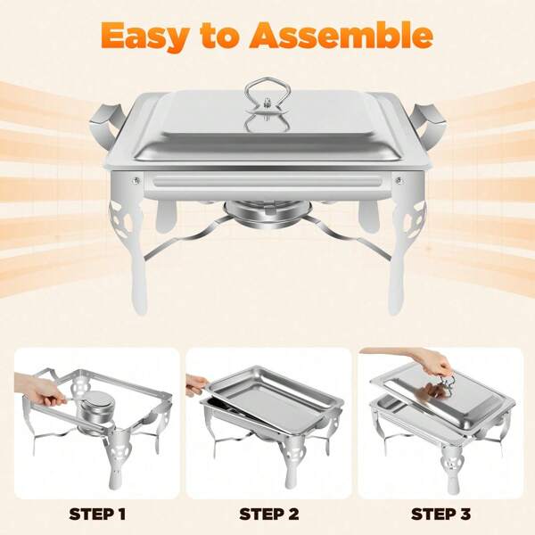 ZhdnBhnos ZhdnBhnos 6L Food Warmer Chafing Dish Heating Container Heating Container Square Self-Service Stove