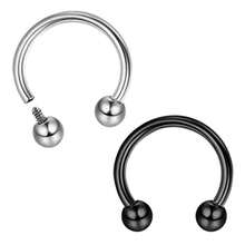 Milacolato 16g Septum Rings For Women Men | Implant Grade G23 Titanium Septum Ring | Internally Threaded Horseshoe Circular Barbell Piercing Jewelry For Nose Lip Tragus Eyebrow Helix Daith | 2pcs - Nhiều màu - Xem 12