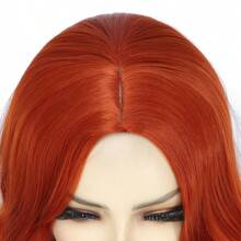 Auburn Orange Wig For Women 26 Inch Long Curly Wavy Middle Part Wigs Synthetic Hair Wigs For Cosplay Party Daily Use