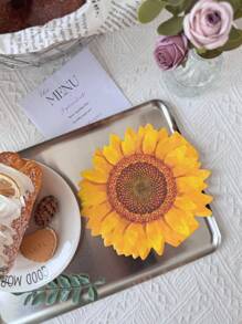 20 Stück/Packung Einweg-Servietten mit Sonnenblumenmuster, ideal für Geburtstag, Fest, Picknick & Hochzeitsfeier, Restaurants & Dessert-Shops Bedarf, aus Zellstoff hergestellt