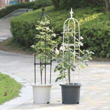 U-Shaped Pointed Flower Stand, Reinforced Steel Tube Coated Flower Climbing Trellis, Outdoor Floral Vine Support, Gardening Accessories