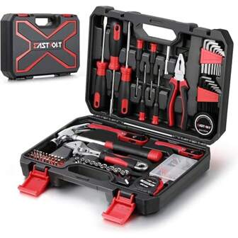 46 pièces Jeu de douilles à cliquet, kit d'outils en acier chrome vanadium, outils de mécanique automobile, boîte à outils, pour hommes, outils, outils de travail, pièces de moto, pièces de voiture, sac à outils, cadeau pour papa, jeu d'outils de mécanicien, pièces de vélo, kit d'outils de réparation, jeu de tournevis, outils de réparation pour l'extérieur, boîte de rangement, amélioration de l'habitat, portable, cadeau de Noël
