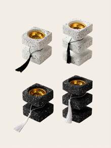 1 Peça Queimador de Incenso Quadrado de Resina para Mão, Textura Pontilhada, Preto e Branco, Estilo Moderno Minimalista, Suporte de Incenso para Hotel, Casa, Escritório, Sala de Estar, Decoração de Feriado
