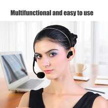 Compacto multifuncional centro de llamadas agente de teléfono Oficina de negocios multifuncional Teléfono Dial Pad Call Center Tráfico Teléfono Auriculares - Negro - Ver 6