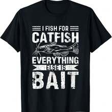 Camiseta gráfica de I Fish para bagre divertida amante de la pesca Catfishing - Negro - Ver 1