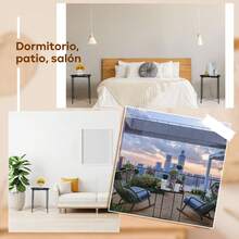 Mesa Auxiliar de Metal,la Mesa Auxiliar Auxiliar Minimalista Moderna,Diseño Plegable de La Mesa Auxiliar Redonda,Bandeja extraíble,Adecuado para balcón, Oficina, Dormitorio, Sala de Estar - 1 - Ver 7