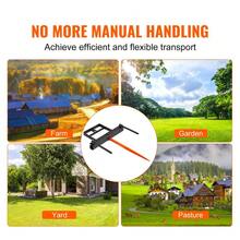 39" Hay Spear Attachment For Compact Loaders - Durable Bale Handling Tool For Tractors And Shovels, Ideal For Heavy-Duty Farming & Livestock Operations - 黑色 - 查看 6