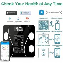 Una Báscula Inteligente Conectada A La Aplicación Con Una Capacidad De 180kg Para Uso Doméstico: Mide Con Precisión El Porcentaje De Grasa Corporal Y Más Durante El Ejercicio O Las Actividades De Fitness - Negro - Ver 3