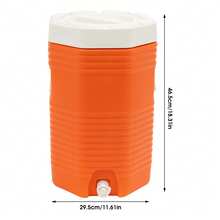 4-Gallon PU Insulated Beverage Cooler With 48-Hour Ice Retention, Stackable & Portable For Parties & Outdoors - Orange - View 2