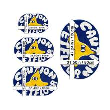 1pc Blue Cartoon "Caution Wet Floor" Plush Carpet, Soft & Comfortable Faux Wool Material, Non-Slip Backing, Suitable For Bathroom, Laundry Room, Kitchen, Vanity, Creative Doormat, Oval Banana Peel Shaped Bathroom Mat Home Bathroom Decor Bath Rug Outdoor Rug Door Mat Summer Bathroom Accessories Back To School
