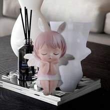 DIY树脂翅膀天使公主硅胶模具蛋糕家居装饰许愿公主女孩蜡烛模具饰品制作配件