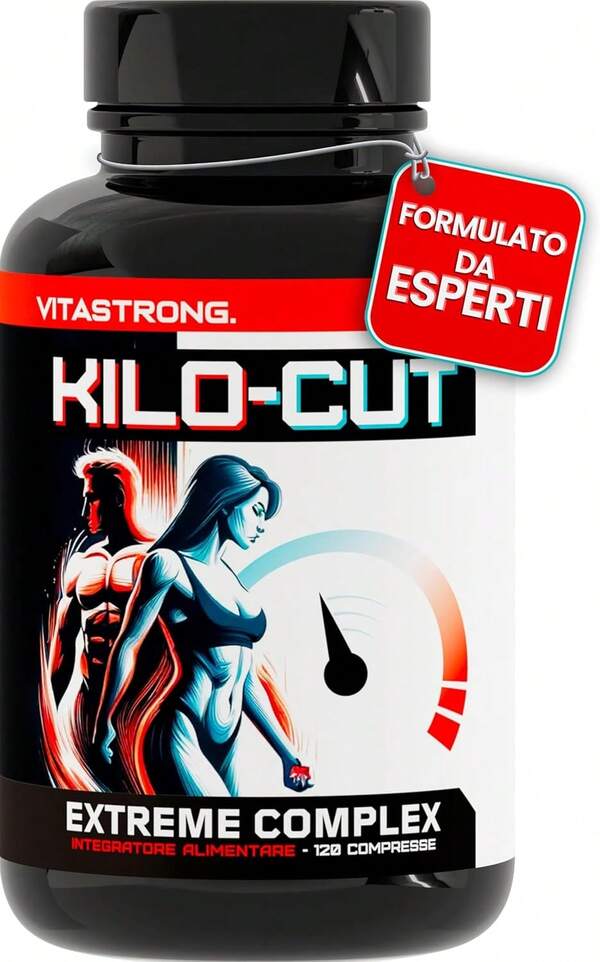 Vitastrong Kilo-Cut Vegan, Integratore Dietetico Potente con Glucomannano, Garcinia, Matcha, Carnitina e Cromo, Soluzione Keto di Nuova Generazione
