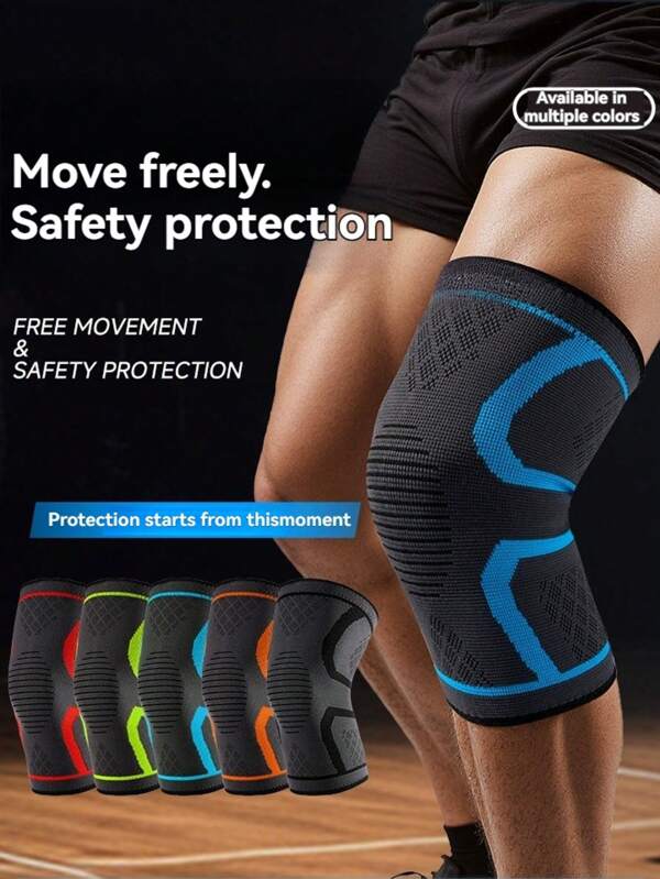 Unisex Silicone Anti-Slip Compression Knee Pads, Suitable For Basketball, Football, Hiking, Running, Absorb Sweat, Breathable, Elastic Sports Knee Supports