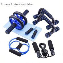 7 Peças de Equipamento de Treinamento Multifuncional, Adequado para Exercícios Abdominais em Casa, Incluindo Um Pequeno Rolo Abdominal Interno, Flexões, Faixas de Resistência, Cordas de Pular e Outros Conjuntos Combinados Multifuncionais de Equipamentos de Treinamento e Fitness Abrangentes para Casa, Acessórios de Academia, Esporte, Academia, Exercícios em Casa, Rolo Abdominal, Rolo Abdominal