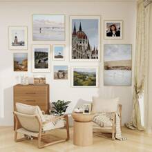 1pc/2pcs Large Aluminum Alloy Photo Frame, Gold, Silver, Black Metal Poster Frame, Narrow Matte Rounded Minimalist Art Frame, A2 Certificate Photo Frame, 50x70cm Personal Art Portrait Frame, 40x50cm Brick Painting Frame, 50x60cm Decorative Painting Frame, Home Wall Decor Frame, Comes With Backing Board And Installation Accessories. - Multicolor - View 9