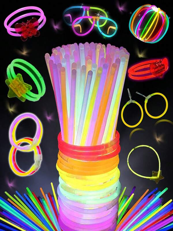 2pcs/20pcs/100pcs Multicolor Glow Sticks Party Glow Stick,Party Decorations, High Quality Super Aid Stick,Colorful Wedding Glow Stick,Continuous Glow For 8~12 Hours, Suitable For Parties, Concerts, Bars, Nightclubs, Glow Stick