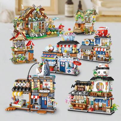LOZ Mini Blocks, Foldable Japanese Street Scene DIY Set, Multiple Colors Available, 3D Puzzle Assemble, Office Desk Decor, Adult Holiday Gift For Men & Women, Christmas, Room Decoration
