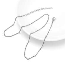 1pc Stainless Steel Waterproof And Not Easy To Fade Golden Single Layer Pearl Necklace For Women, Thin Chain Suitable For Daily Wear And Stacking For Women
