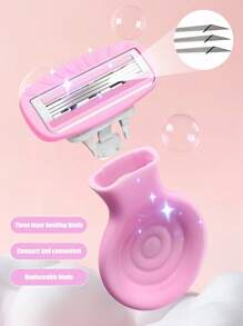 Women's Shaving Set - Elegant Pink, Alcohol-Free, Suitable For Leg Shaving, Includes 1 Razor, 1 Brush And 1 Storage Box, Smooth Shaving Experience, Women's Razor