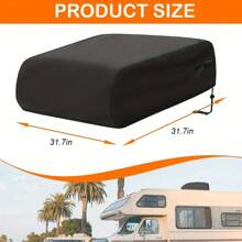 1pc 420D Fabric Outdoor RV Air Conditioner Dust Cover, Black Oxford Cloth, Protective Cover Suitable For All Seasons