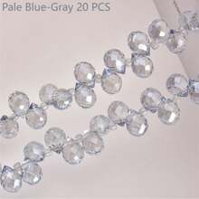 QYDCX Mărgele de sticlă cristalină 8x10mm 20/50 buc, mărgele de cristal fațetate pentru confecționarea bijuteriilor, mărgele de sticlă strălucitoare în formă de lacrimă pentru colier, brățară, cercei, artizanat DIY