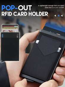 Super Slim Anti Theft Smart Credit Card Holder Case Metal Men Wallets Pop Up Minimalist Wallet Black Purse Metal Men's Wallet