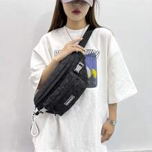 Bolso de pecho de cuadros - Bolso bandolera casual de unicolor para mujer, moda bolso de cintura diagonal de hombro