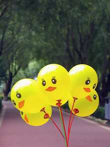 20个装生日派对场景装饰黄色小鸭乳胶气球 - 彩色 - 查看 2