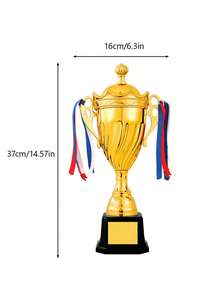 Customized Large Metal Football Basketball Badminton Trophy, Gold Silver Bronze Trophy, Iron Alloy With ABS Material, Competition Cup, Football Tennis Match Honor Award Cup Manufacturing - Multicolor - View 3