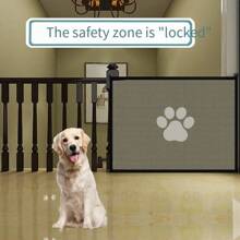Retractable Pet Gate/Fence Dog Cat Safety Barrier For Indoor Stairs Hallway, No Drill Installation