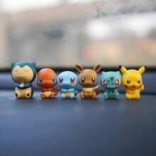 pokemon 6pcs Cartoon Mini Anime Character Desktop Decor, Desktop Decorative Doll, Anime Collection Model, Figurine Collection, Model Doll, Suitable As Birthday Gift, Holiday Gift