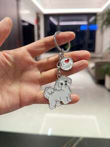 1pc Alloy Pet Dog Pendant Key Chains For Women Men Metal Car Keychain Key Ring Bag Charm Car Keyring Gifts - Multicolor - View 39