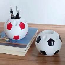 1pc Soccer Shaped Pen Pencil Holder Toothbrush Stand Desktop Organizer Student Git Home Office Decor Storage Tool Supplies Stationery Accessories