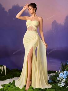 Romantica Elegant Women's Romantic Ruffle Dress, Flounce Hem Ladies Summer Dress, Women's Formal Evening Gown