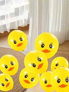 20个装生日派对场景装饰黄色小鸭乳胶气球 - 彩色 - 查看 1