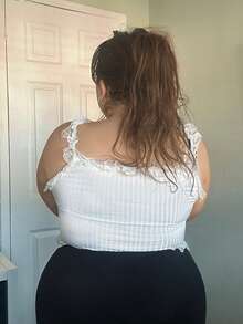 Hourglow Emily_louise_swain Plus Size Women's Fashion Lace Camisole Top, For Hourglass Body Shape, For Summer - White - View 2