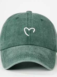 Gorra de béisbol minimalista con diseño de medio corazón, protección solar para exteriores