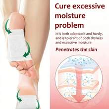 100片深层清洁足贴，含艾蒿、姜油、竹炭等天然足部护理成分，有效缓解压力、促进足部健康的足部保健贴，中药 - 白色 - 查看 4