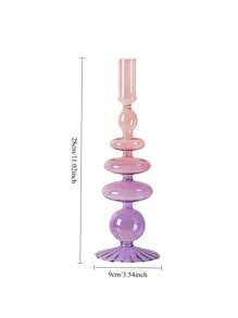 1 pieza Candelabro de vidrio creativo y sencillo, florero artístico para decoración del hogar, sala de estar y mesa, ideal para insertar flores secas