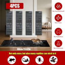 [4pcs Upgraded Ultra-Sticky Mouse Glue Traps] Extra Large Rodent Insect Traps For Home Kitchen Garden Warehouse ,Friendly To Children And Pets,Indoor/Outdoor, No Power Needed - Effective For Mice Rats Bugs Geckos, Insects, For  Warehouses Office Hotel - Black Upgraded Version Of Super Sticky Mouse Glue Trap - View 8