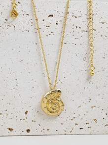 1pc Fashionable Minimalist Seashell Pendant Necklace, Casual & Versatile For Women, Suitable For Party And Daily Wear