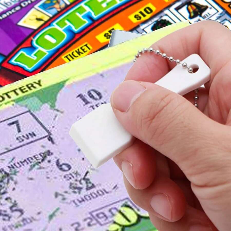 XIANG YU Lottery Ticket Scratcher Tool, Plastic Plastic Scraper Tool Keychain Scoop Shape Lotto Scratcher Tool Scraper For Lottery Ticket Lotto Scratcher Keyring For Tickets Stickers Labels Films - Multicolor - View 1