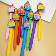9 Flame Series Ballpoint Pens, Featuring A Variety Of Pen Body Colors, Are Highly Creative, Three-Dimensional And Cute. Cute Stationery, Perfect For Office Work And Study, Can Also Be Given As A Back-To-School Gift