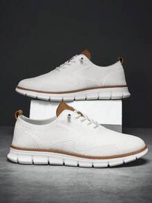 Pantofi sport minimalisti pentru bărbați, vara 2025, casual, confortabili, respirabili, antiderapanți, pantofi de mers pe jos în aer liber, adidași sport din plasă, potriviți pentru toate ocaziile - alb - Vizualizare 6