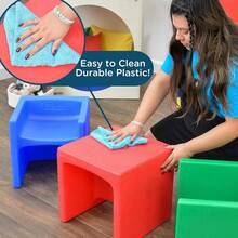 Children's Factory 3-In-1 Cube Chair For Kids, Flexible Seating Classroom Furniture, 1-Pack, Sand - Yellow - View 3