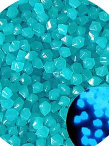 300pcs 9*13mm Small Diamond Shaped Glow Stones, Luminous Plastic Pebbles For Garden, Fish Tank