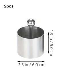 2/1 件寿司模具饭团寿司制作模具不锈钢圆形糕点圈蛋糕成型环带推杆食物展示环金枪鱼鞑靼模具